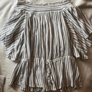 Abercrombie and Fitch, grey and white striped, size S